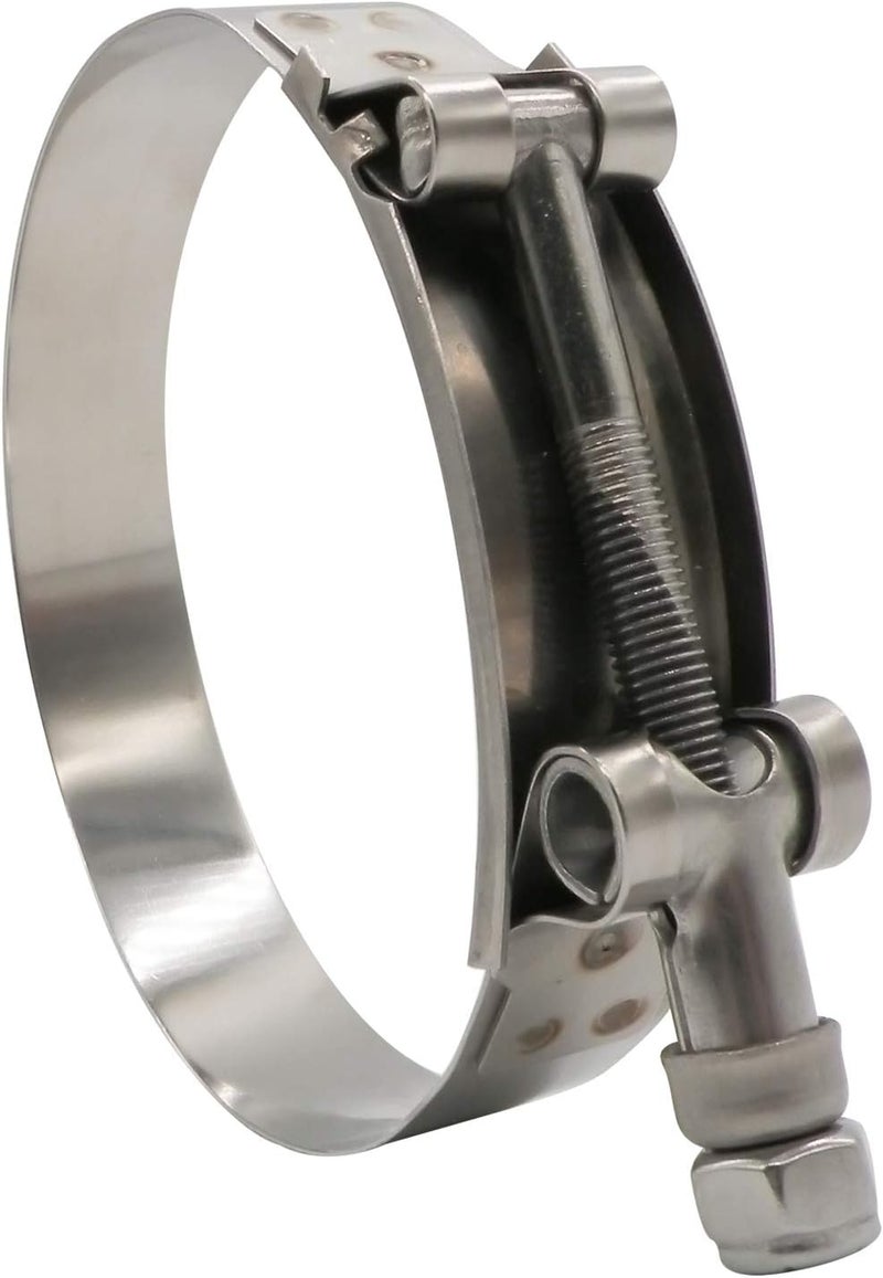 ROADFORMER 4" T Bolt Hose Clamp Stainless Steel - Working Range 108mm - 116mm for 4" I.D. Hose with 3mm - 6mm Wall Thickness, T-bolt Hose Clamps Featured to Provide Reliable Sealing Force, 2 Pack - Image 5